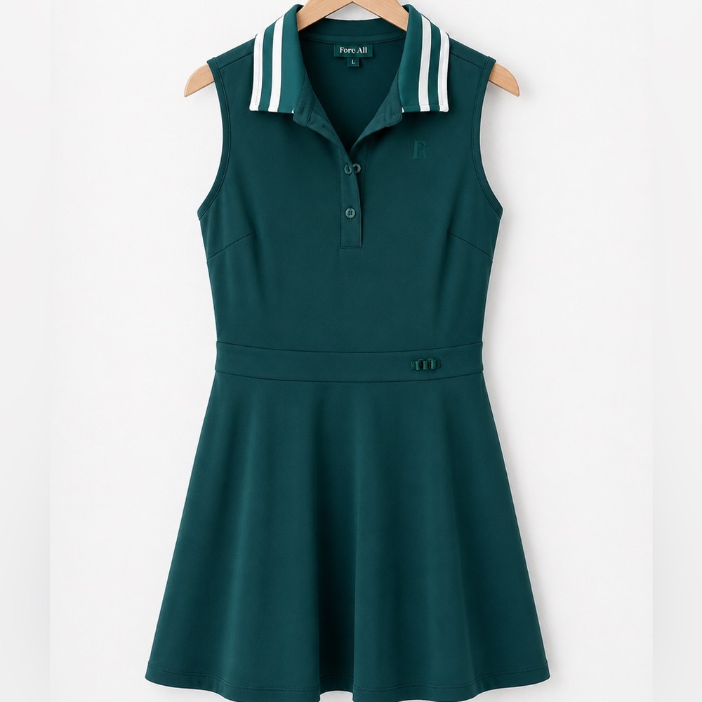 Fore All Women's Green Sleeveless Polo Dress
